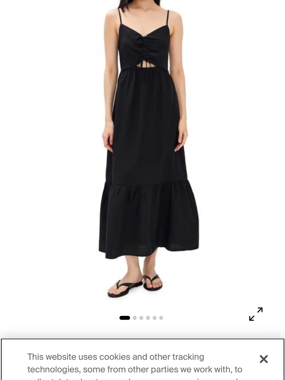Z Supply Black Maxi Skirt with Cutout & Spaghetti Straps